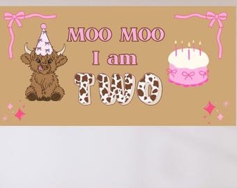 Second Birthday Mockup Banner | Editable Canva Sign (Digital Download)