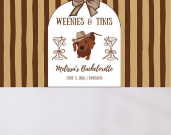 Weenies & Tinis Bachelorette Banner Mockup | Editable Canva Sign (Digital Download)