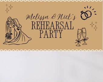 Rehearsal Party Banner Mockup | Editable Canva Sign (Digital Download)
