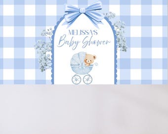 Boy Baby Shower Banner Mockup | Editable Canva Sign (Digital Download)