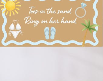 Beach Bachelorette Banner Mockup | Editable Canva Sign (Digital Download)