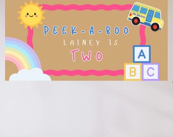 Second Birthday Mockup Banner | Editable Canva Sign (Digital Download)