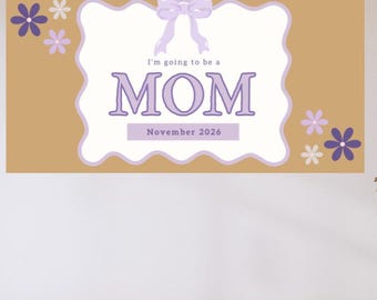 Pregnancy Announcement Banner Mockup | Editable Canva Sign (Digital Download)