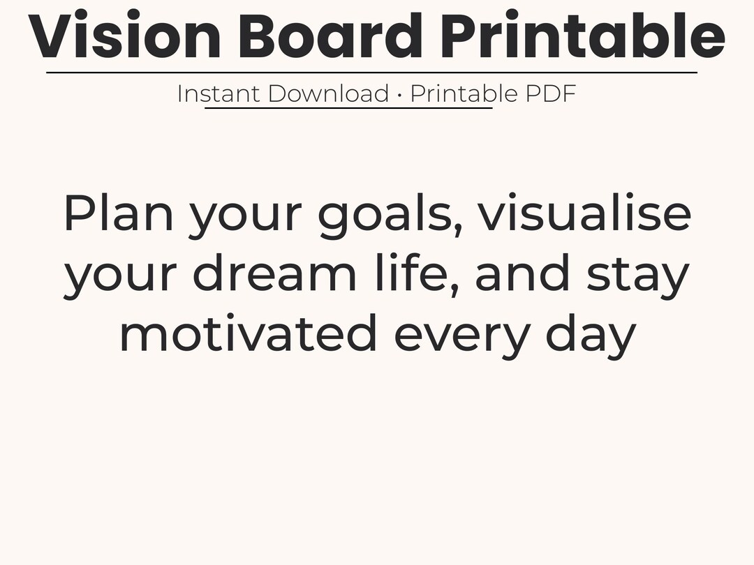Vision Board Printable | Goal Setting Workbook (digital Download) - Etsy