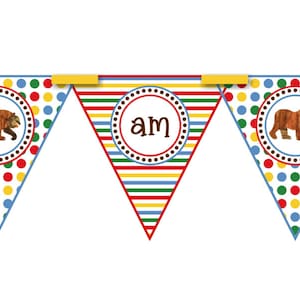 INSTANT DOWNLOAD Eric Carle Brown Bear, Brown Bear Birthday High Chair Banner--DIY Printable