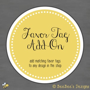 Favor Tag Add-on -- Add matching favor tags to any design in the shop