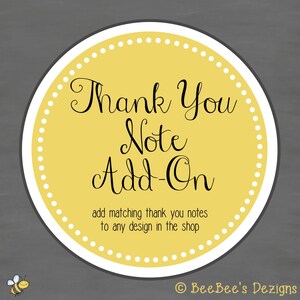 Danke Hinweis Card Add-on--Fügen Sie passende Dankeskarten an jedes Design im shop