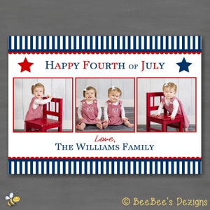Vierde van (4 juli) / Independence Day Photo Card - Aangepast afdrukbaar