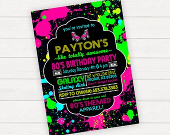 80s invite etsy