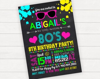 80s invite etsy