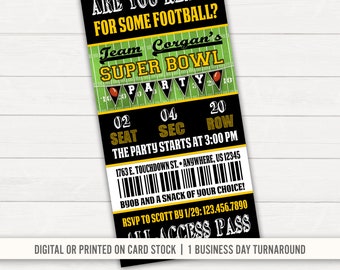 Superbowl Invitation Etsy