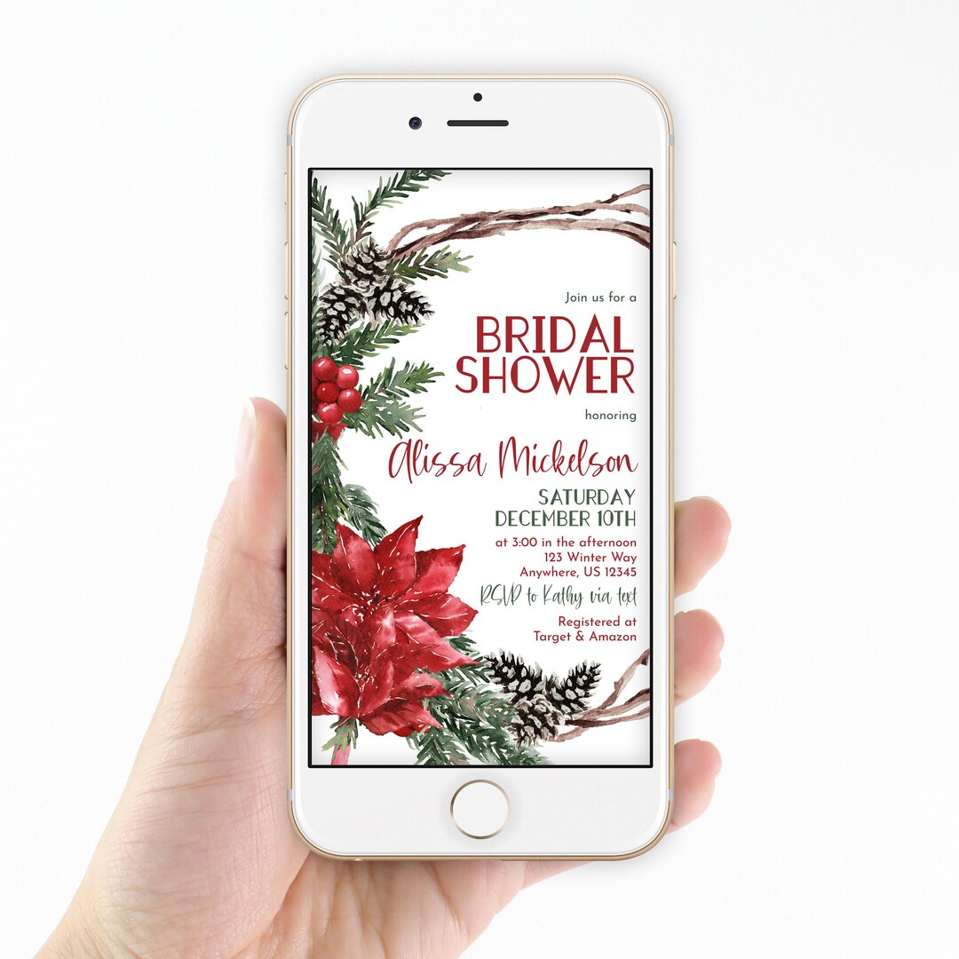 Christma Bridal Shower - Text Message Design - Etsy