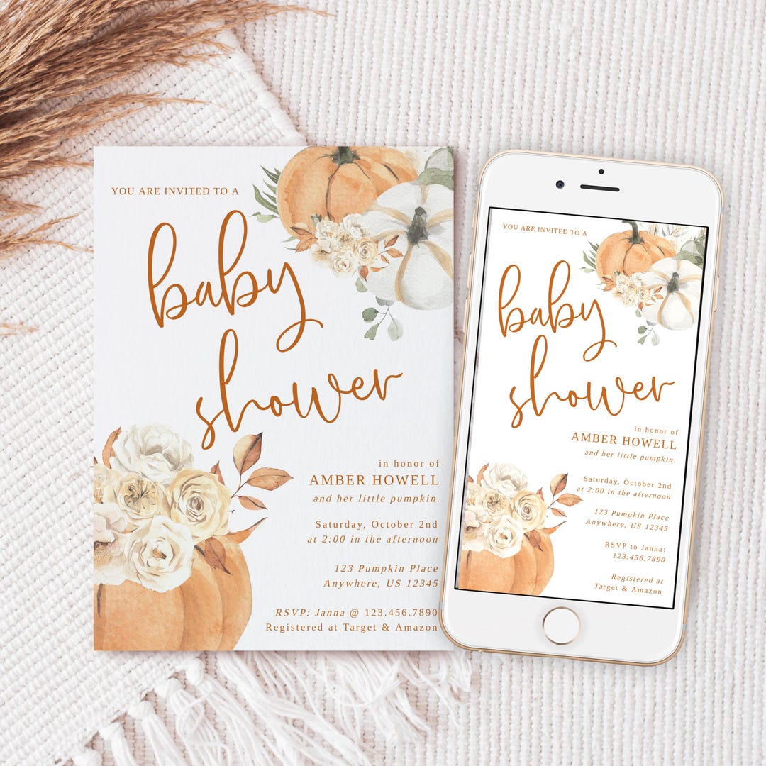 Fall in Love Baby Shower, Text Message Invitation, Fall Baby Shower ...