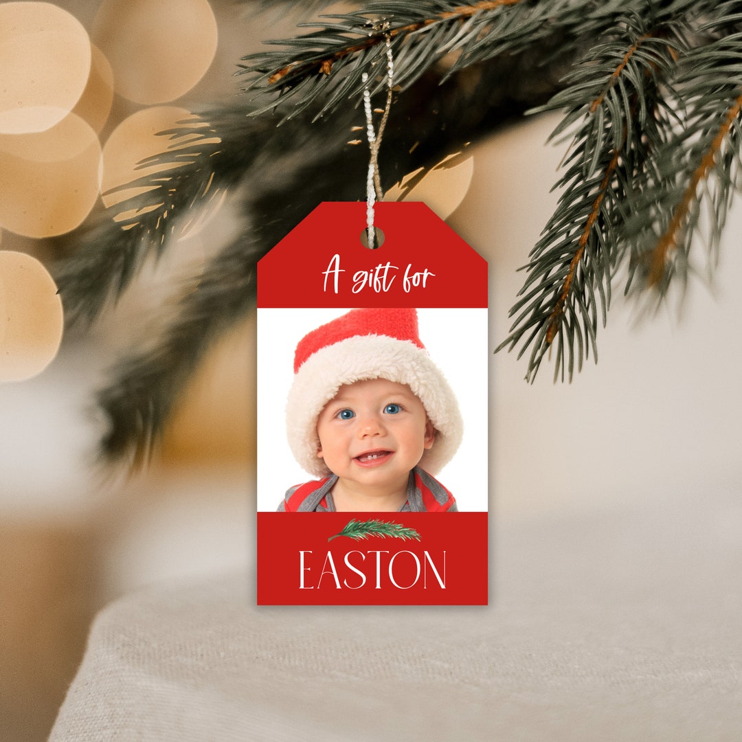 Christmas Gift Tag, Personalized Gift Tag, Photo Gift Tag, Christmas Tag, Editable Gift Tag