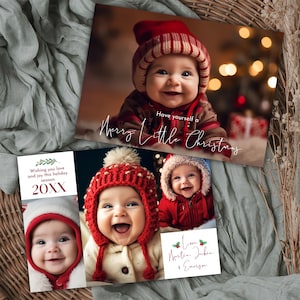 Weihnachtskarte Vorlage, Baby Weihnachtskarte, Weihnachtskarte, Geburtsankündigung, Sofort Download, bearbeitbare Datei, printable Weihnachten