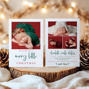 Anuncio de nacimiento navideño, Anuncio de nacimiento minimalista, Bebé navideño, Bebé de invierno, Archivo editable, Descarga instantánea, Plantilla