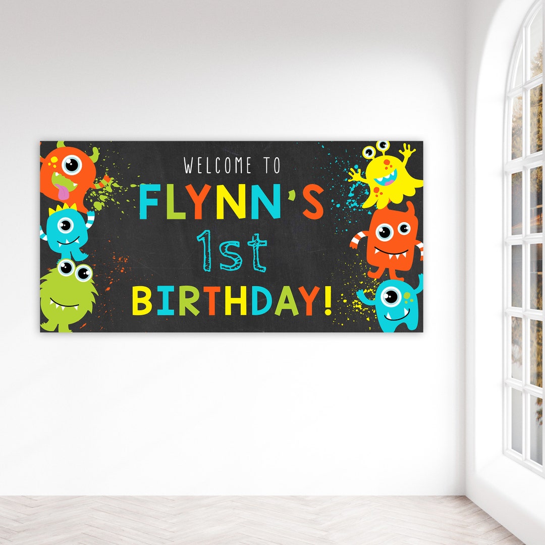 Monster 1st Birthday, Printable Banner, Monster Birthday, Vinyl Banner ...