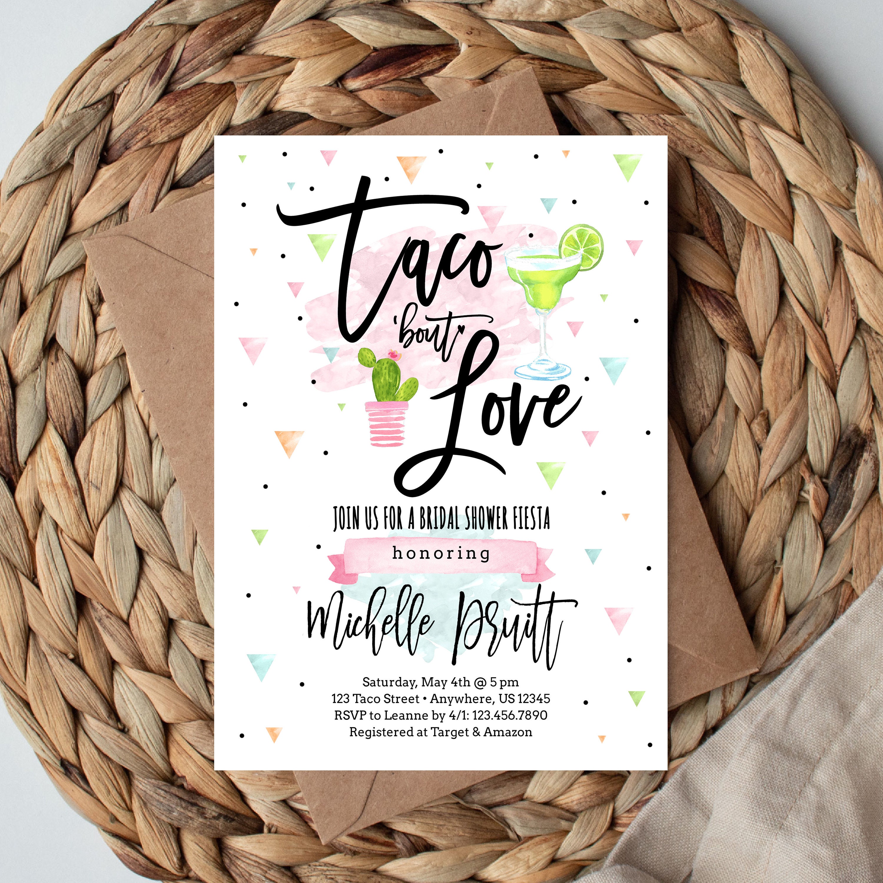 Taco Bout Love Bridal Shower Invitation Taco Theme Cinco de Mayo Bridal Shower Instant Download Edit with Template Invitation