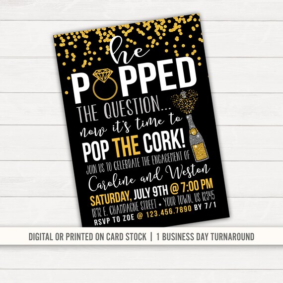 Verlobungsparty Einladungen Hochzeit Verlobung Gold Etsy