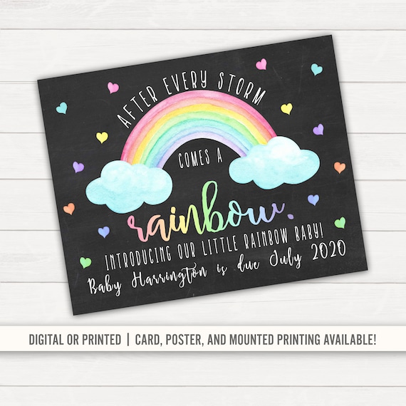 rainbow baby announcement card