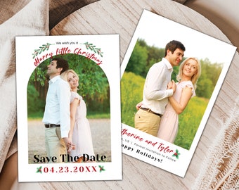 Arch Christmas Save the Date, Married Christmas, Frame Save The Date, Editable Save The Date, Instant Download, Editable Template