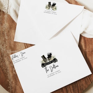 Halloween Wedding Envelopes, Vintage Skulls, Bride and Groom Wedding Envelopes, Editable Envelopes, Custom, Envelopes for Wedding