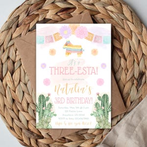 Three Esta Birthday Invitation · Cinco de Mayo Party Invite · Editable Invitation Template · Instant Download