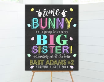 Easter Pregnancy Announcement, Somebunny, Easter Baby Reveal, Bunny, Pregnancy Reveal Sign, Instant Download, Edit Through Templett