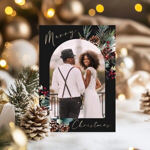 Bedankkaart kerstbruiloft, kerstkaart, getrouwd kerstfeest, kerstfeest trouwen, kerstbedankje, direct downloaden, zelf bewerken