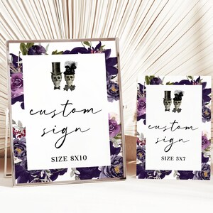 Halloween Wedding, Death Do Us Part, Purple and Black,  8x10 Sign, 5x7 Sign, Custom Sign, Wedding Signs, Self Editable, Instant Download