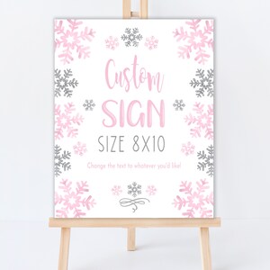 Christmas Birthday, Custom 8x10 Sign, Snow Much Fun, Snowflake, Winter Birthday, Customizable Sign, Instant Download, Editable File