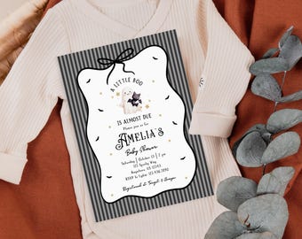 Ghost Baby Shower Invitation, Halloween Gender Neutral Event (Digital Download)