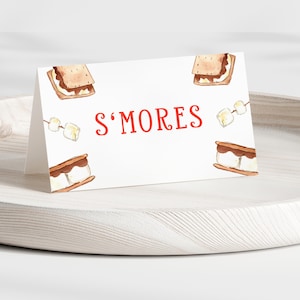 S&#39;mores Birthday, Smores Birthday, S&#39;mores Food Labels, Birthday Labels, Labels for Food, Instant Download, Self Editable, Printable Label