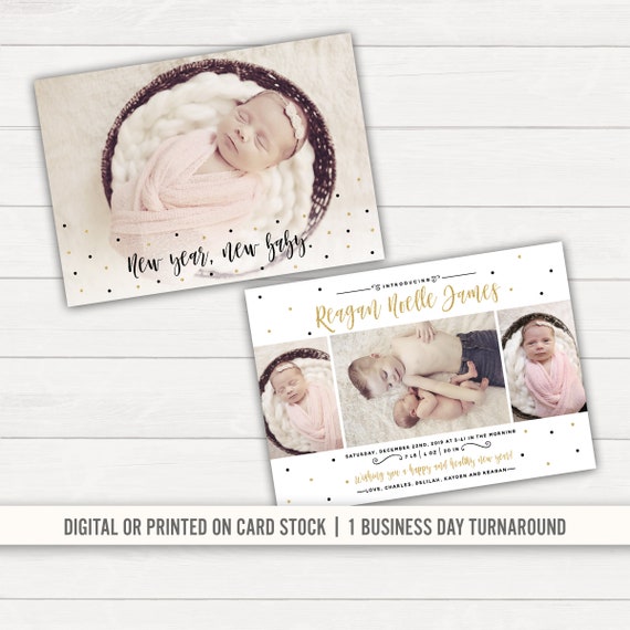 new year birth announcement