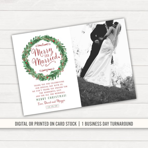 married little christmas wedding thank you card christmas wedding christmas card