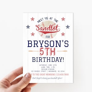 Baseball Birthday Invitation, Baseball Birthday Invite, Boy Birthday Invitation, Sandlot Birthday Invitation, Editable Through Templett