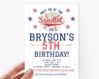 Baseball Birthday Invitation, Baseball Birthday Invite, Boy Birthday Invitation, Sandlot Birthday Invitation, Editable Through Templett