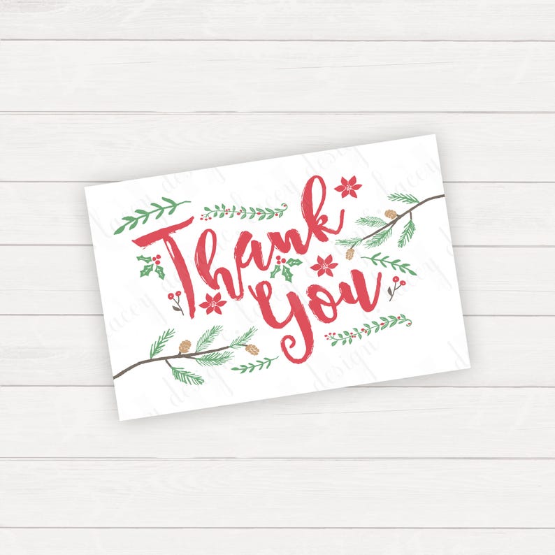 Christmas Baby Shower Thank You Card Christmas Thank You Card Etsy