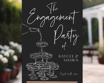 Welcome Sign: Champagne Tower Design - Digital or Printed