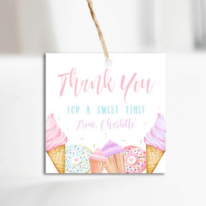 Sweet Celebration, Two Sweet, Birthday Tag, Sweet Birthday, 2nd Birthday, Favor Tag, Editable File, Instant Download, Editable Template,