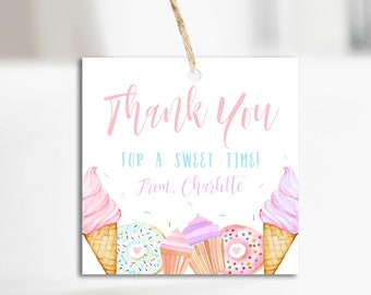 Sweet Celebration, Two Sweet, Birthday Tag, Sweet Birthday, 2nd Birthday, Favor Tag, Editable File, Instant Download, Editable Template,