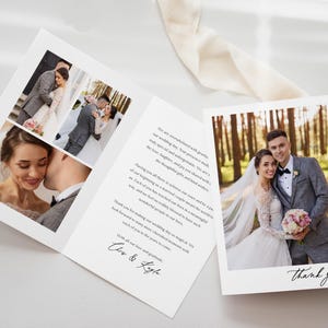Tarjetas de agradecimiento para bodas, plantilla de tarjeta de agradecimiento para bodas, notas de agradecimiento para bodas, tarjeta de agradecimiento para bodas doblada, descarga instantánea