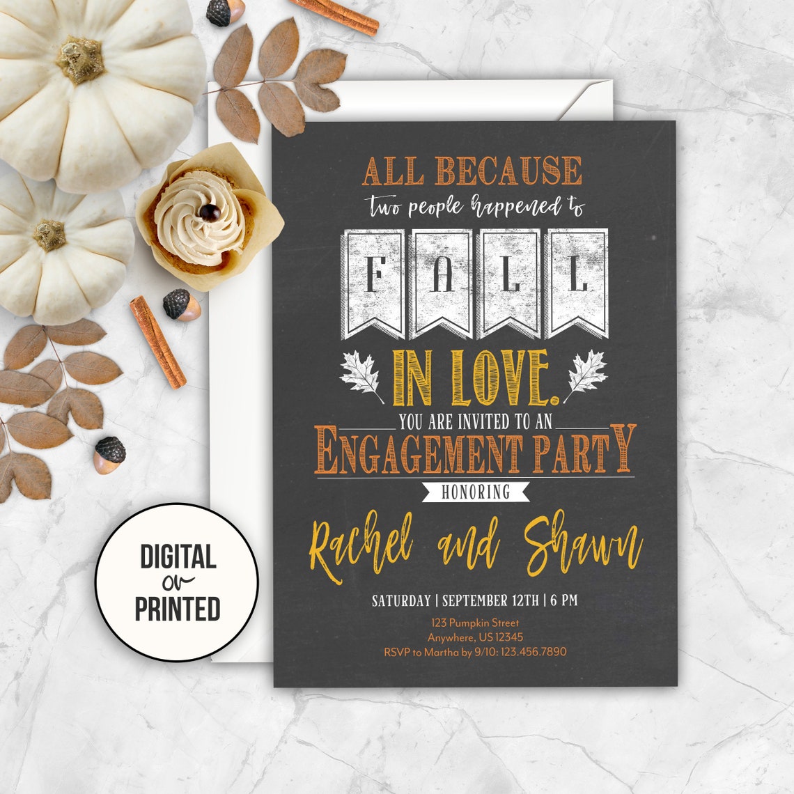 Fall Engagement Party Invitation Engagement Party Invite Etsy
