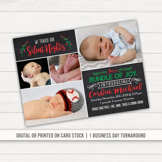 christmas card birth announcement