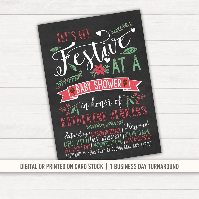 christmas baby shower invitations