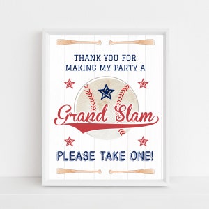 Baseball Favors Sign, Baseball Birthday Party, Rookie of the Year, Party Favors Sign, Please Take One, Instant Download, Editable