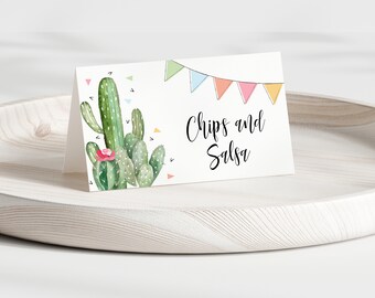 Cactus Food Labels, Cactus Place Cards, Cinco de Mayo, Editable Food Labels, Editable Place Cards, Instant Download, Edit With Templett