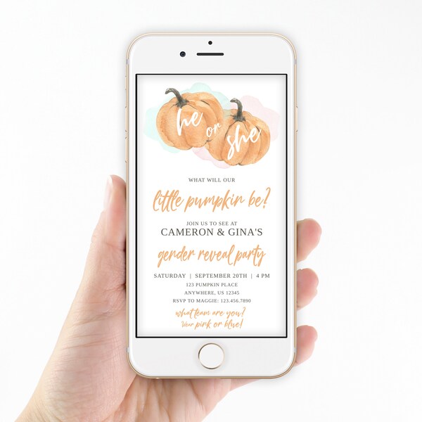 Pumpkin Gender Reveal Etsy