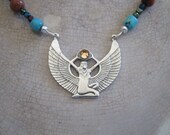 Isis Boot Bracelet - Gold Stone, Magnesite, and Turquoise - Boot Bling - Whimsical