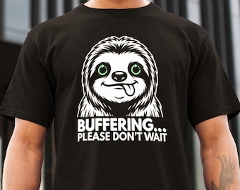 T-shirt met capuchon luiaardslak buffering | IT-professional | Latency technische humor | Software Engineer Programmeur | Geeky SysAdmin Desktop-ondersteuning